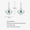 New style S925 silver inlaid agate earrings, fan shaped moss earrings, light set, high quality