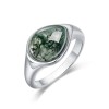 S925 silver agate ring New simple moss ring