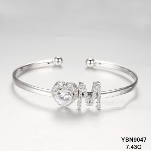 S925 sterling silver heart letter bracelet