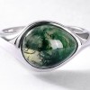 S925 silver agate ring New simple moss ring