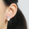 S925 sterling silver earrings with four-leaf clover inlaid natural pearl earrings simple new earrings