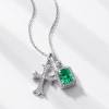 S925 sterling silver necklace with high carbon diamond, fashionable cross pendant, clavicle chain