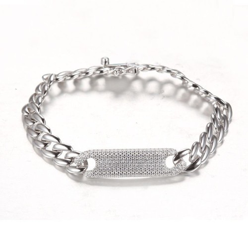 S925 sterling silver Cuban chain bracelet