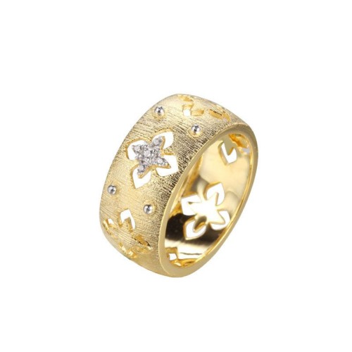 S925 sterling silver 18-carat gold, 4.57g, zircon ring